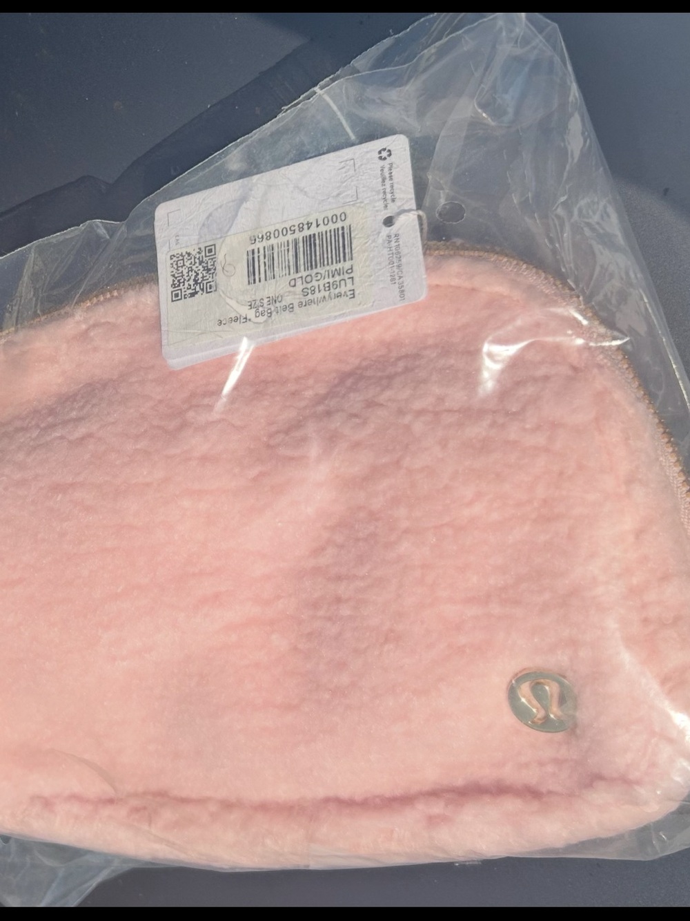 NWT Lululemon Everywhere Belt Bag 1L Fleece Pink Mist / Gold Hardware